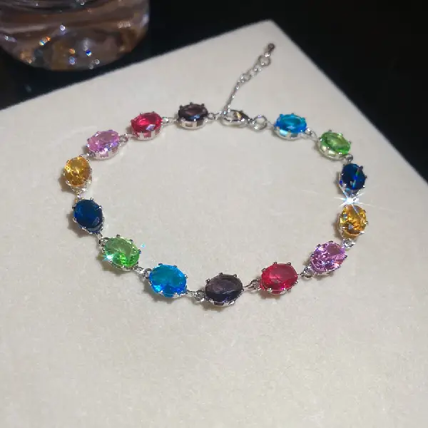 39# Bracelet-Zircon Oval Fashionable and Exquisite Adjustable Bracelet,tkmbeautysupply.com