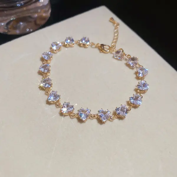 41# Bracelet-Zircon Love Fashionable and Exquisite Adjustable Bracelet,tkmbeautysupply.com