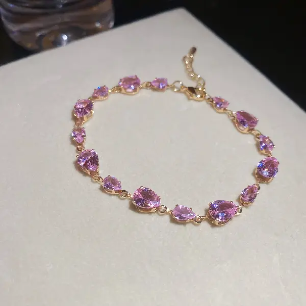 43# Bracelet-Zircon Water Drop Fashionable and Exquisite Adjustable Bracelet,tkmbeautysupply.com