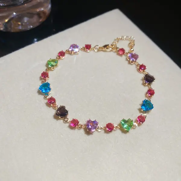 45# Bracelet-Zircon Love Round Fashionable Exquisite Adjustable Bracelet,tkmbeautysupply.com