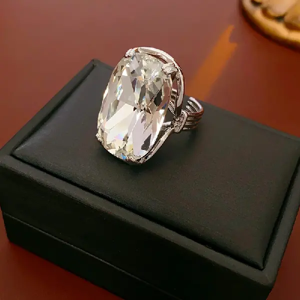 1# diamond rectangular open ring,tkmbeautysupply.com