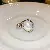 Wholesale Vintage Zircon Open Ring for Retail Success - 2# Silver - Oval Pearl Open Ring (Real Gold Plating)