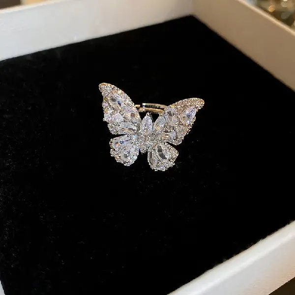 5# zircon butterfly ring,tkmbeautysupply.com