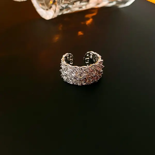 7# zircon flower open ring,tkmbeautysupply.com