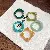 Wholesale Vintage Zircon Open Ring for Retail Success - 11# green smudged irregular ring (five-piece set)