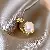 Wholesale Vintage Zircon Open Ring for Retail Success - 12# gold-oval pearl open ring (real gold plating)