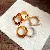 Wholesale Vintage Zircon Open Ring for Retail Success - 13# coffee color smudged irregular ring (set of five)