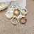Wholesale Vintage Zircon Open Ring for Retail Success - 15# White-Coffee Irregular Ring (Set of Five)