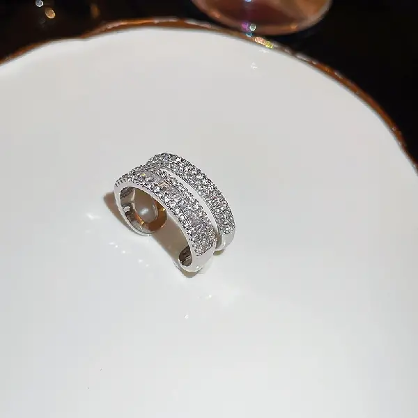 25# zircon double layer open ring,tkmbeautysupply.com
