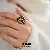 Wholesale Vintage Zircon Open Ring for Retail Success - 32# oil dripping stripe triangle open ring