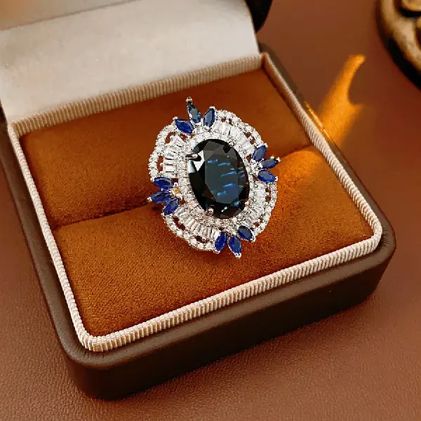 48# zircon oval fashion open ring,tkmbeautysupply.com