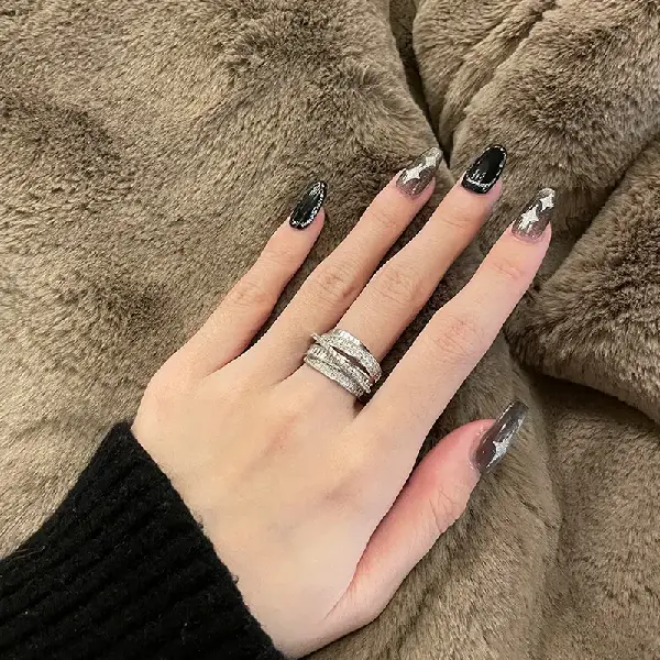 2# ring-silver multi-layer,tkmbeautysupply.com