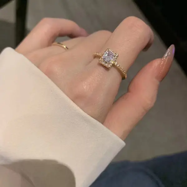 3# Ring-Golden Zircon Square,tkmbeautysupply.com