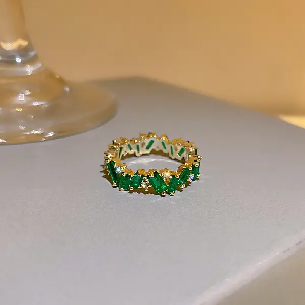 8# ring-green stitching (real gold plating),tkmbeautysupply.com