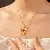 Zirconia Flower Bow Earrings and Necklace Wholesale Supply - Necklace - gold (real gold plating)
