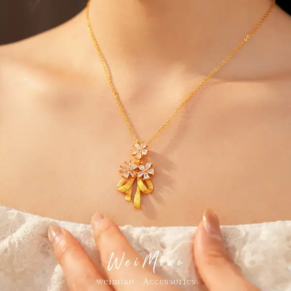 Necklace - gold (real gold plating),tkmbeautysupply.com