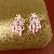 Zirconia Flower Bow Earrings and Necklace Wholesale Supply - Silver Needle-Silver-Pink