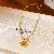 Wholesale Real Gold Electroplated Zircon Jewelry Supply - 4# necklace - zircon glass flower pony (real gold plating)