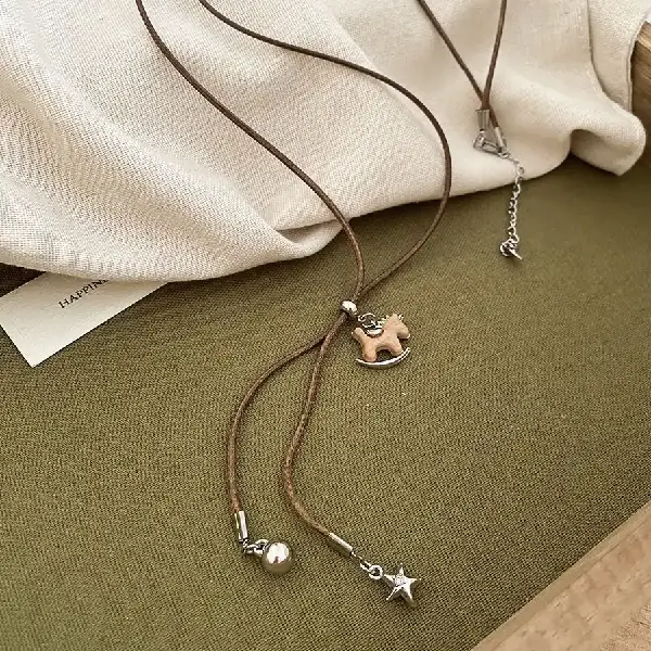 18# Necklace-Wooden Pony,tkmbeautysupply.com