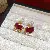 Wholesale Real Gold Electroplated Zircon Jewelry Supply - 27# silver needle pearl zircon flocked pony earrings (real gold plating)