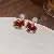 Wholesale Real Gold Electroplated Zircon Jewelry Supply - 28# silver needle studded diamond flocked pony earrings