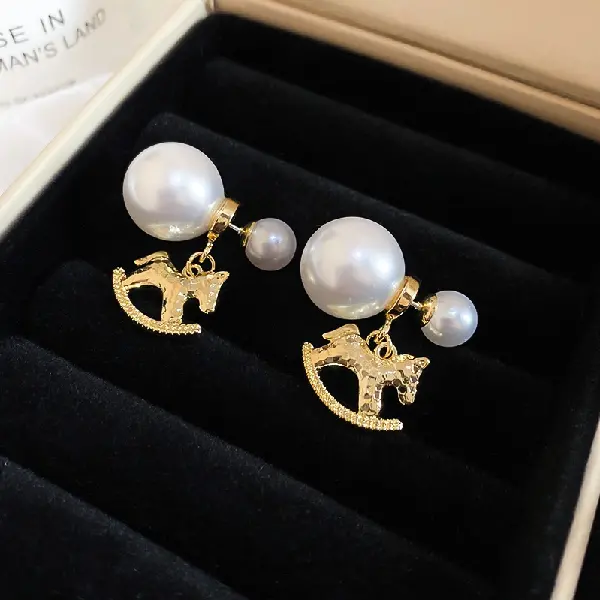 29# silver needle pearl pony multi-wear earrings,tkmbeautysupply.com