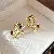 Wholesale Real Gold Electroplated Zircon Jewelry Supply - 41# Silver Needle Design Pony Hollow Stud Earrings