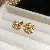 Wholesale Real Gold Electroplated Zircon Jewelry Supply - 47# silver needle zircon plated pony earrings