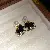 Wholesale Real Gold Electroplated Zircon Jewelry Supply - 52# silver needle pearl diamond flocked pony-gold-black