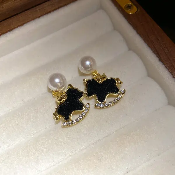 52# silver needle pearl diamond flocked pony-gold-black,tkmbeautysupply.com