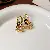 Wholesale Real Gold Electroplated Zircon Jewelry Supply - 59# Earrings-Rocking Horse Round (Real Gold Plating)