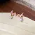 Wholesale Real Gold Electroplated Zircon Jewelry Supply - 60# silver needle zircon pearl pony earrings (real gold plating)