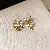 Wholesale Real Gold Electroplated Zircon Jewelry Supply - 61# silver needle pearl zircon asymmetric round hollow pony (real gold plating)