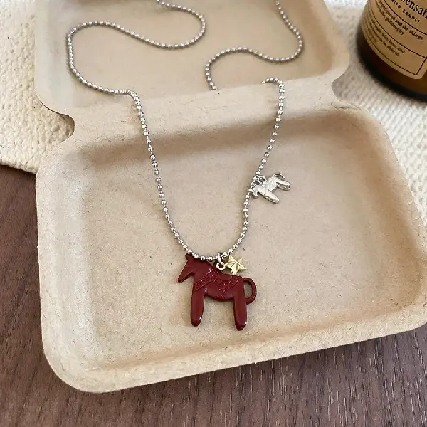 77## Necklace-Pony Star Horseshoe,tkmbeautysupply.com