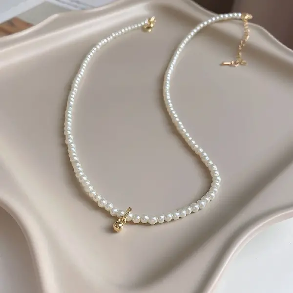 8# necklace-white imitation pearl,tkmbeautysupply.com