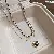 Titanium Steel Natural Stone Rice Bead Necklace Wholesale Quality - Love Tiger Eye Stone Rice Beads Necklace (Set of Two Real Gold Plating)