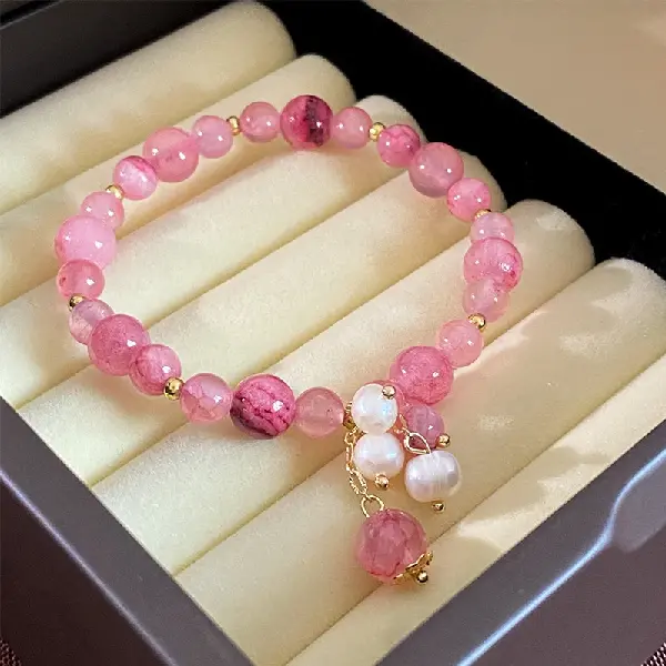 4# pink crystal bracelet,tkmbeautysupply.com