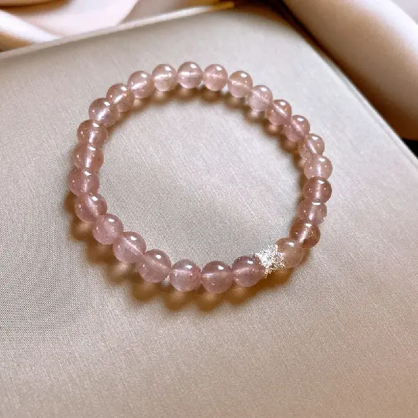 21# Zircon Ball Strawberry Crystal Bracelet 6mm-Exquisite Gift Box,tkmbeautysupply.com