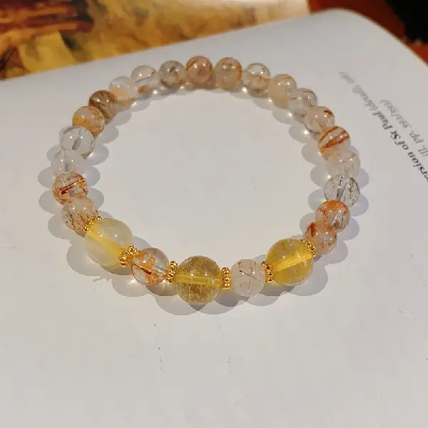 26# Citrine Black Gold Super Crystal Bracelet-Exquisite Gift Box,tkmbeautysupply.com