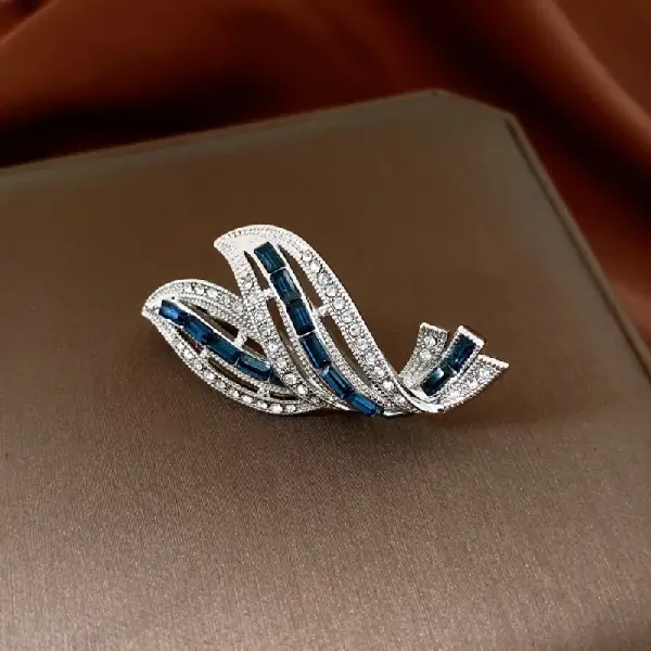11# Brooch-Zircon Twisted Water Drop,tkmbeautysupply.com