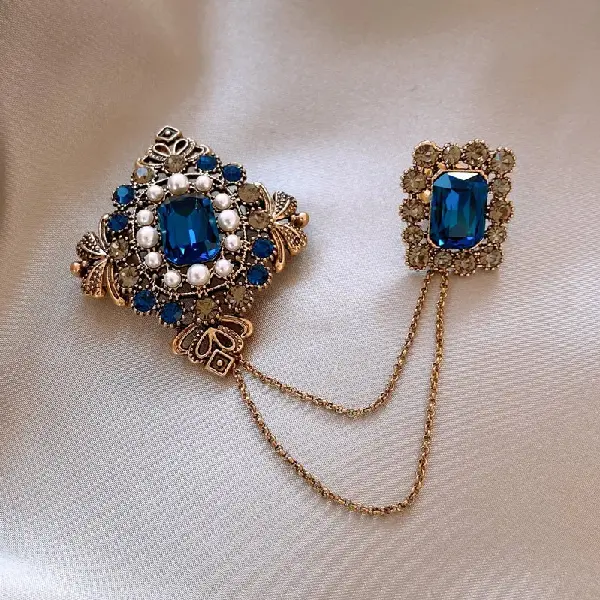 48# brooch-diamond pearl rhombus square brooch,tkmbeautysupply.com