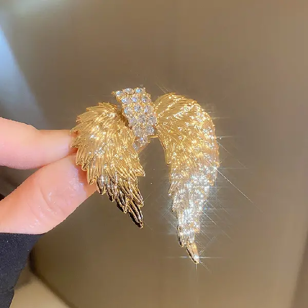 49# brooch-diamond asymmetrical wing brooch,tkmbeautysupply.com