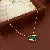 Wholesale Silver Needle Diamond Square Earrings & Necklace Supply - Necklace-green