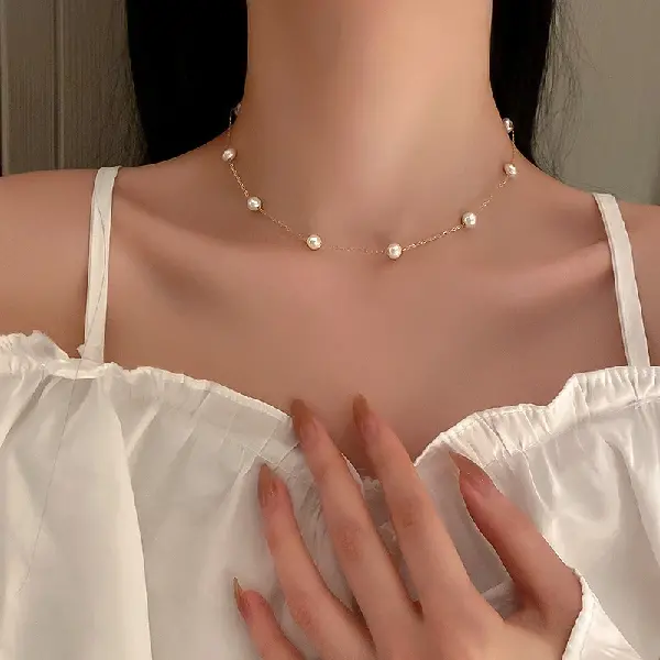 21# Necklace-White Freshwater Pearl,tkmbeautysupply.com
