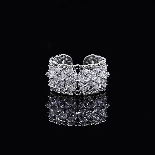 2# Ring-Silver-Flower,tkmbeautysupply.com
