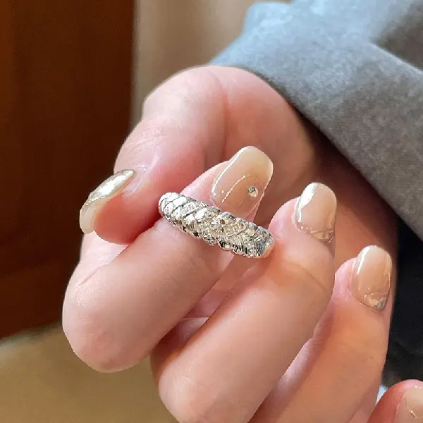 5# Ring-Silver-Braided,tkmbeautysupply.com