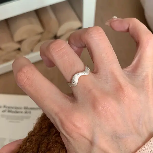 15# Ring-Silver-Wave,tkmbeautysupply.com