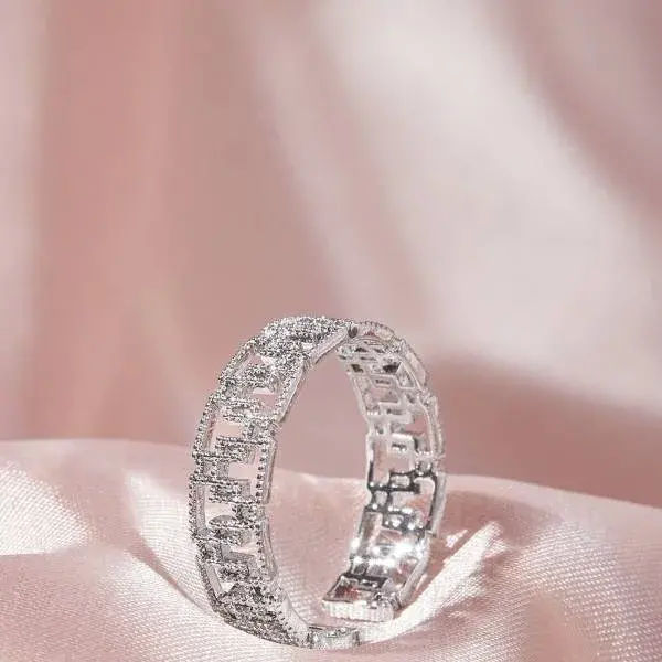 49# Ring-Silver-Grid,tkmbeautysupply.com
