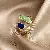 Medieval Vintage Wholesale Ring for Retailers Boosting Sales - 51# Ring-Green-Blue-Square