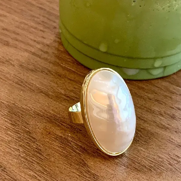 129# ring-white (real gold plating),tkmbeautysupply.com